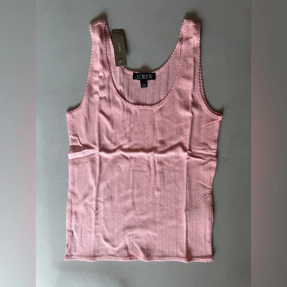 NWT JCREW 100% Cotton Pointelle tank top in Baby Pink